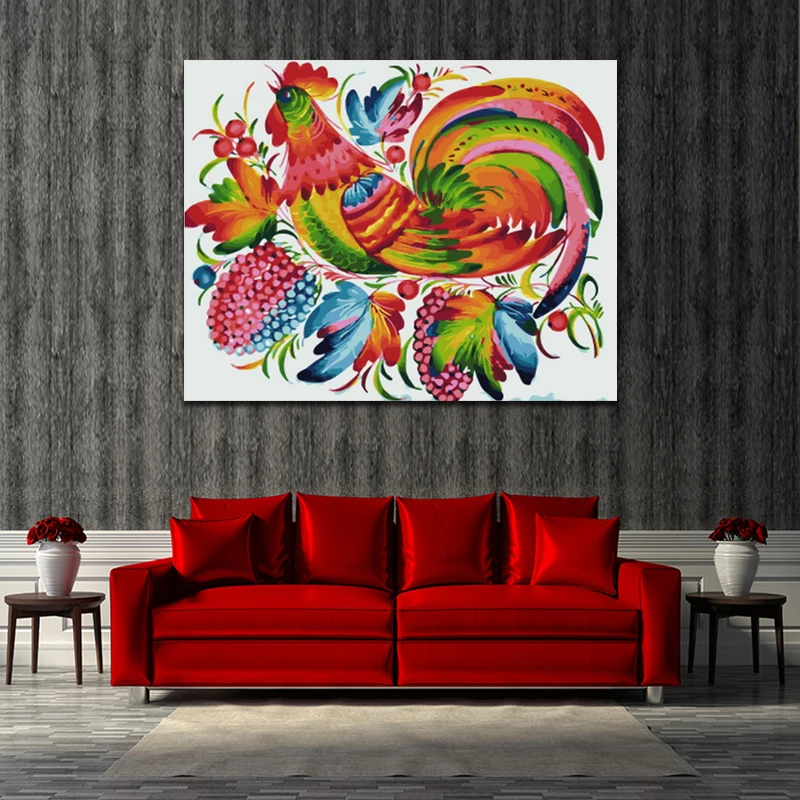 DIY картинки для раскраски по номерам с курицей Иллюстрации Картина Рисунок