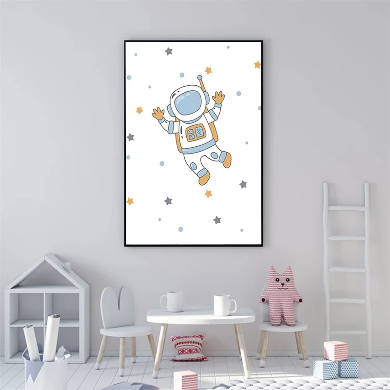 Скандинавские ракеты Звезды Космос астронавт детская стена художественные