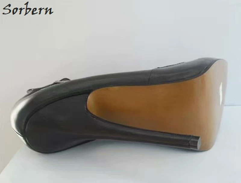 Sorbern/женские туфли-лодочки из натуральной кожи Туфли Мэри Джейн на высоком каблуке с ремешком на лодыжке; Цвет Черный; офисные женские туфли на высоком каблуке