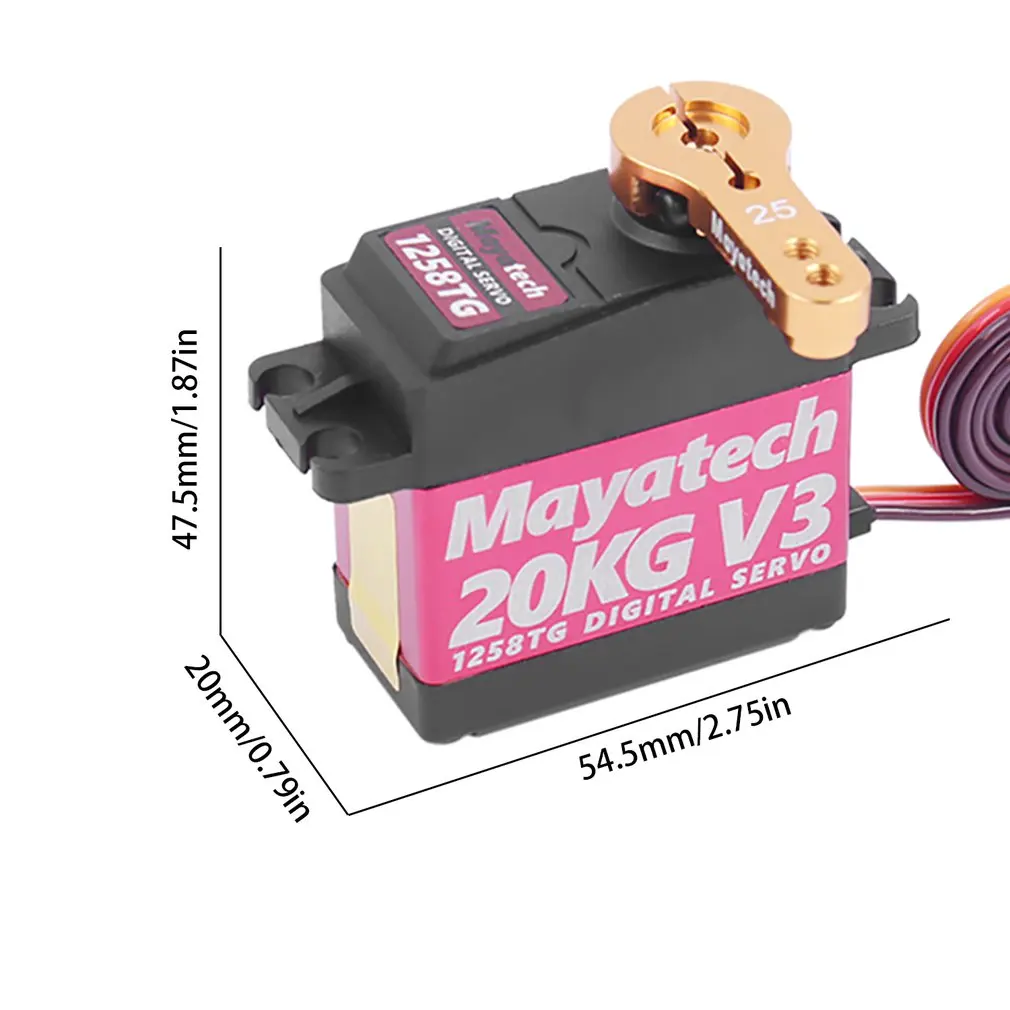 

Mayatech 1258TG V3 20KG Waterproof And High Torque Metal Tooth Actuator Digital Steering Gear Servo