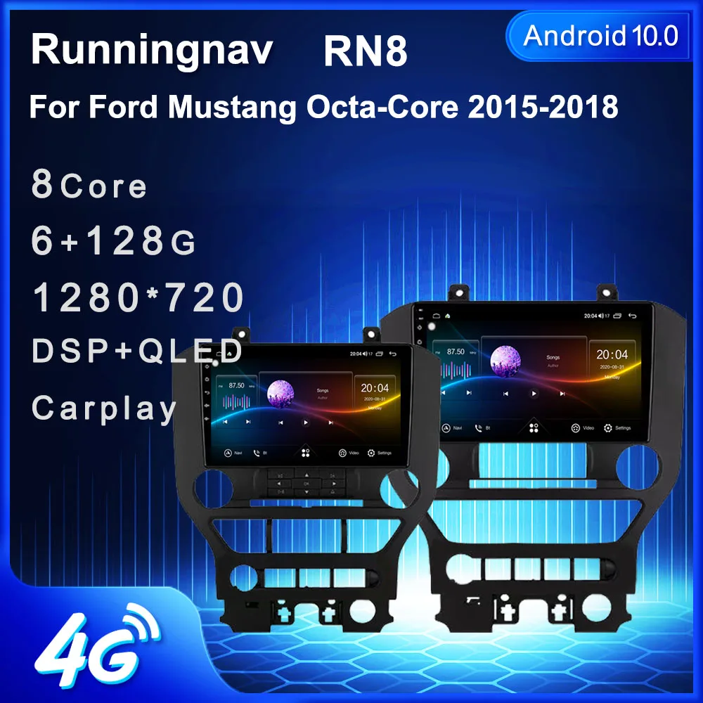 Runningnav для Ford Mustang Octa-Core 2015-2018 Android автомобильное радио мультимедийный видеоплеер