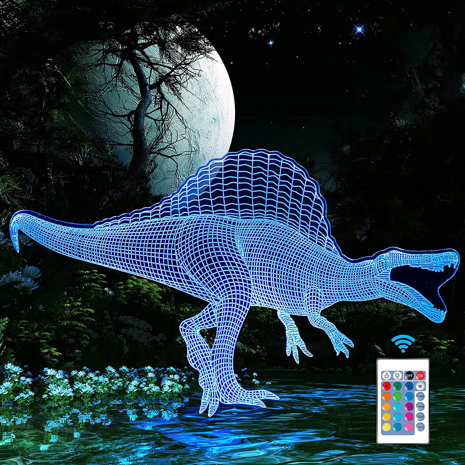 

Подарок в виде динозавра, ночник для детей, 3D ночной Светильник в виде динозавра T-rex, лампа в виде динозавра, прикроватный светильник в виде д...