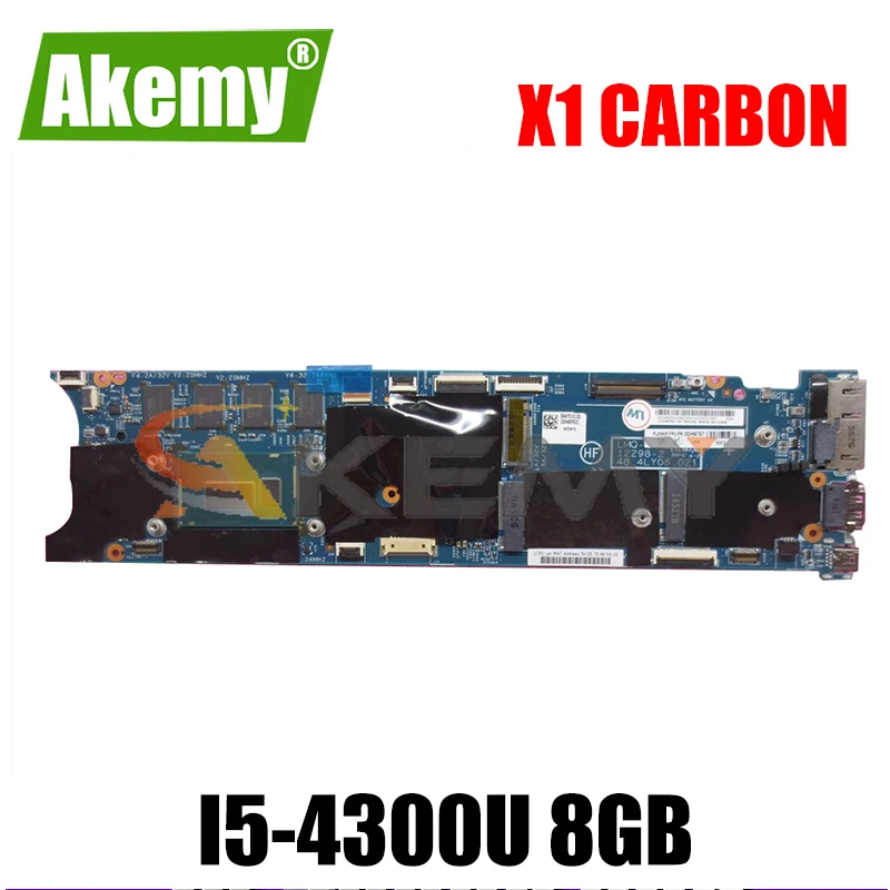 

Akemy материнская плата для ноутбука Lenovo для Thinkpad X1 углерода I5-4300U 8GB системная плата 00HN767 12298-2 48.4LY06.021 DDR3
