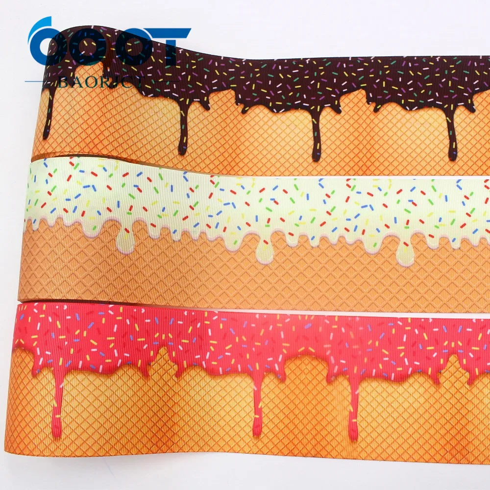 I 19618 1381 10 ярдов 3 дюйма выпечки торт напечатанный grosgrain ленты самодельные банты