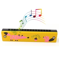 cartoon pattern children wooden harmonica kids wood mouth organ musical instrument toys baby colorful music talent enlightenment