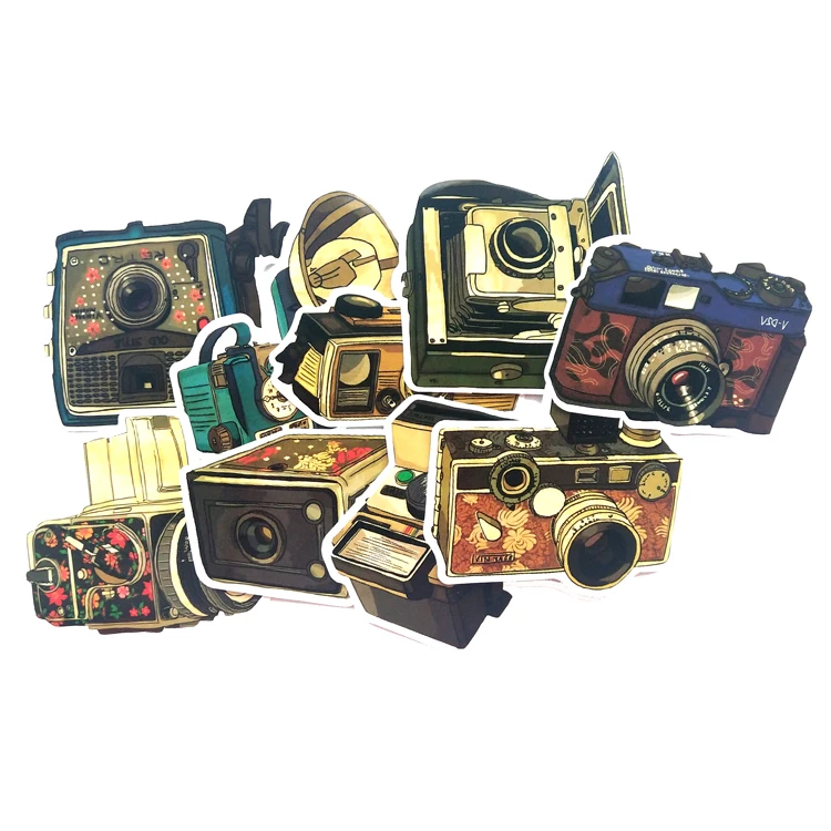 9 шт мультфильм ретро камеры серии наклейки для ноутбука ПК скейтборд велосипед