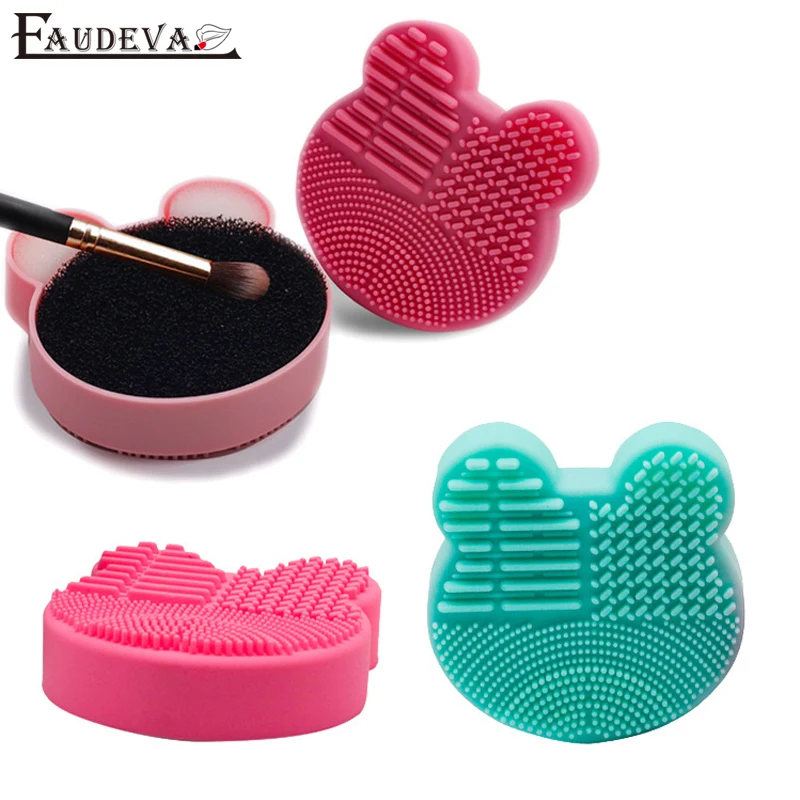 

Makeup Brush Cleaner Washing Brush Pad Cleaning Mat Cosmetic Brush Cleaner Universal Make up Tool Scrubber Box