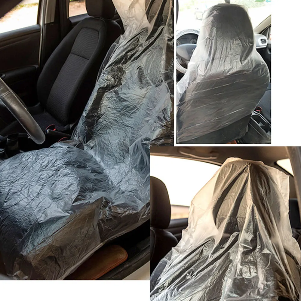 100pcs Universal Car Disposable PE Plastic Soft Seat Cover Waterproof Repair Protective |