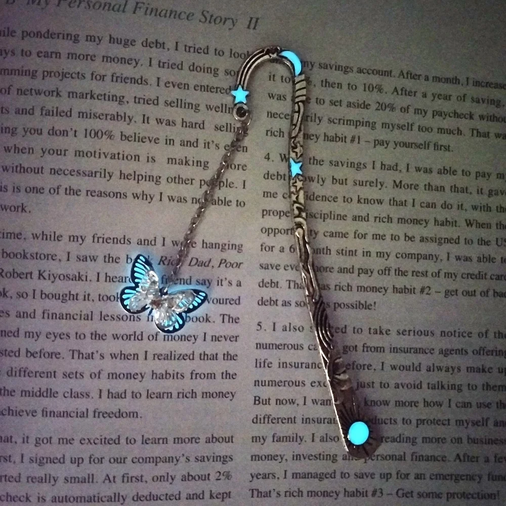 

Metal Bookmark Luminous Butterfly Dragonfly Bookmark Christmas gift