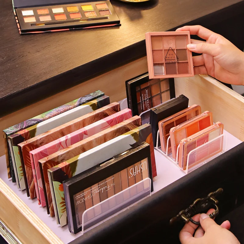 

Eyeshadow Palette Organizer Seven-compartment Eyeshadow Palette Powder Cake Storage Box Plastic Desktop Multi-cell Display Box
