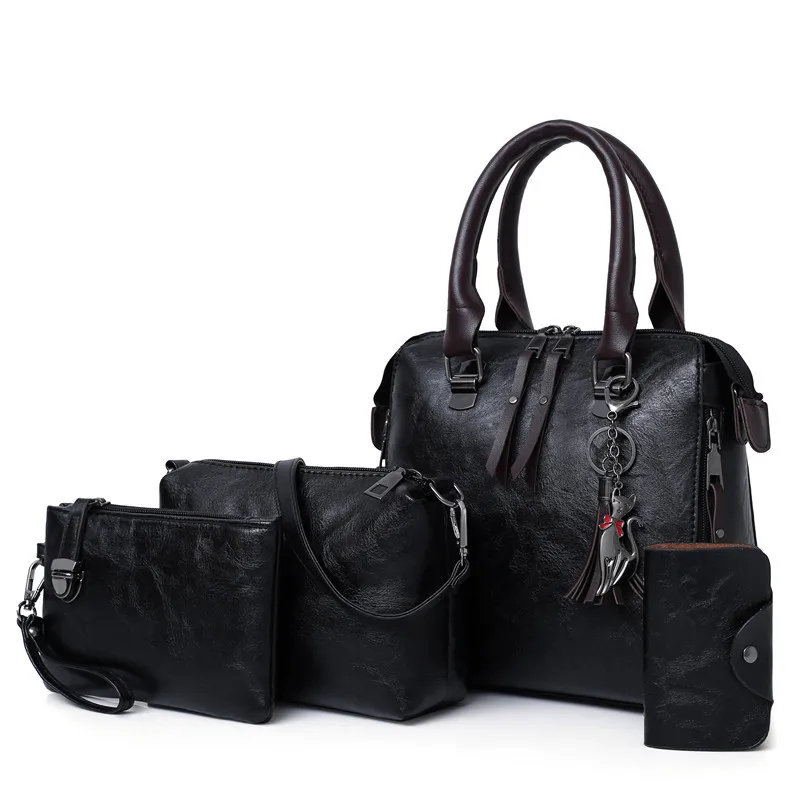 

New 4pcs/Set Women Composite Bags High Quality Ladies Handbags Female PU Leather Shoulder Messenger Bags Tote Bag Bolsa