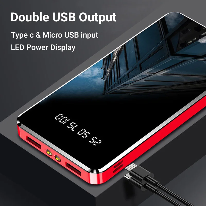 Портативное зарядное устройство 50000 мА портативное USB Внешнее для Xiaomi Mi 9 8 iPhone 30000 |