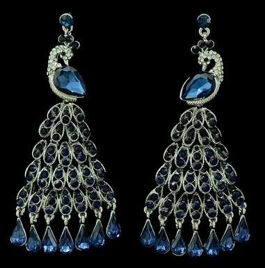 silver blue Красочные серьги с кисточками и кристаллами для женщин, свадебные длинные висячие серьги в форме капли, модные женские свадебные индийские ювелирные изделия, подарок - Окраска металла: silver blue