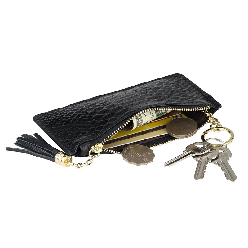Модный практичный женский кошелек для ключей премиум-класса кожаный монет