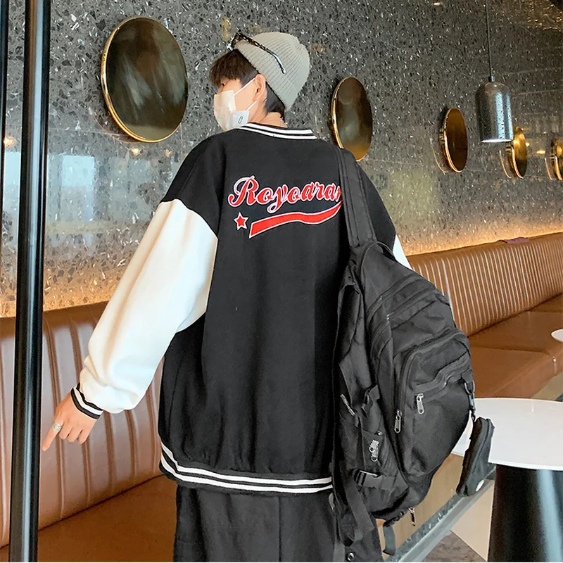 Осенние мужские куртки в стиле пэчворк Корейском для подростков мягкая