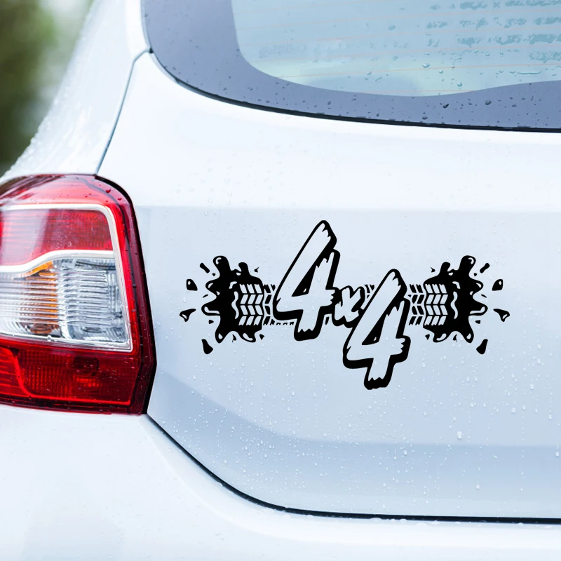 наклейки на авто 4x4 Внедорожник наклейка черная виниловая водостойкая