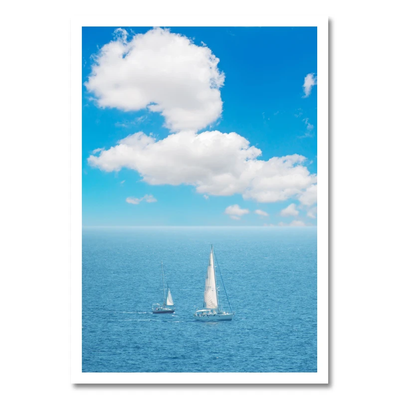 

White Clouds and Blue Sky Scenery Wall Art Canvas Painting Nordic Posters And Prints Wall Pictures For Living Room Decor