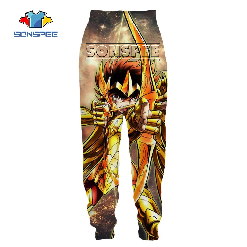 

SONSPEE 3D Print Men Women Anime Saint Seiya Leggings Motion Full Length Sweatpants Winter Pants Casual Funny Gym Trousers