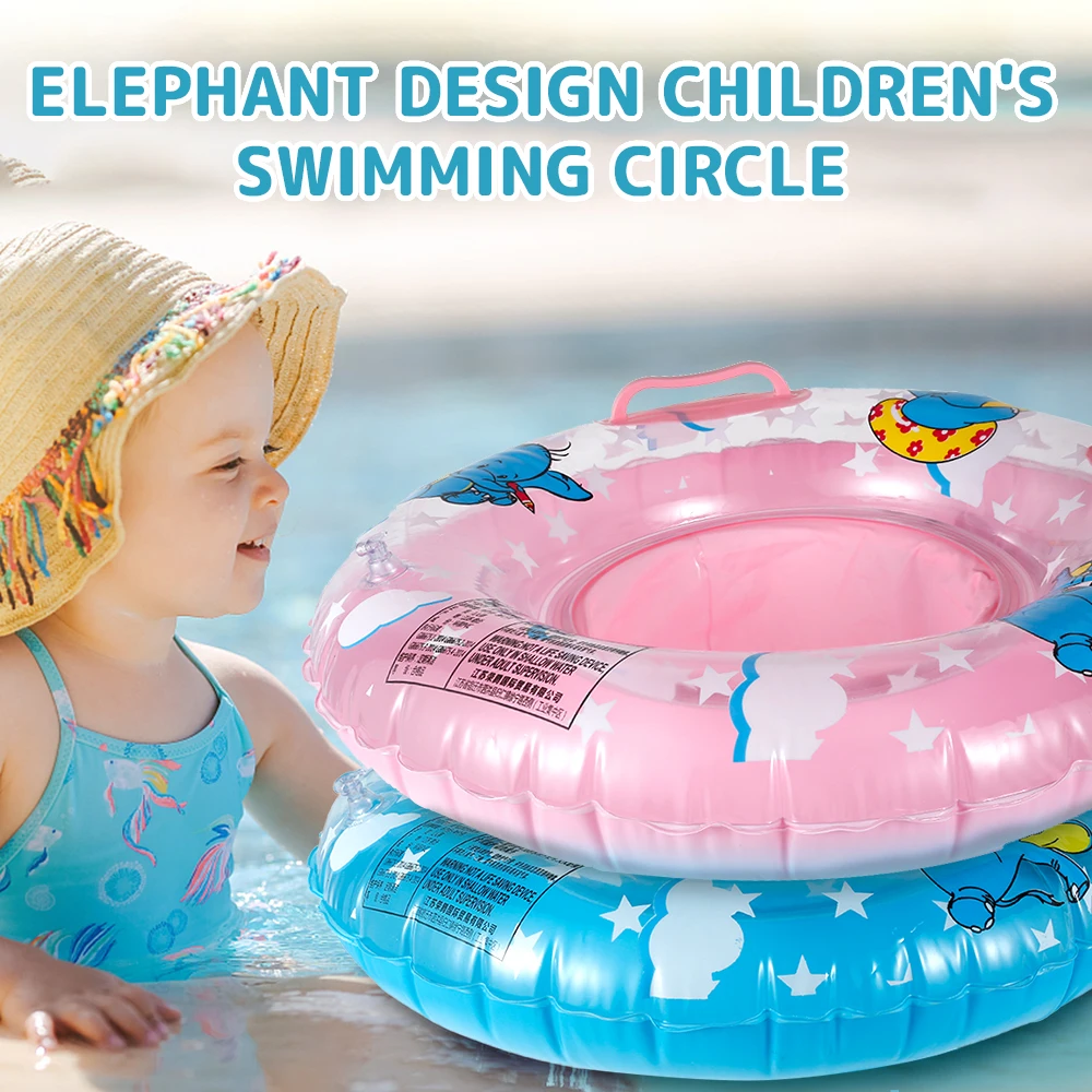 

PVC Inflatable Elephant Shape Swimming Ring with Steering Wheel Baby Neck Floating Neck Floating Wheels Pool Toy Bathing Circle