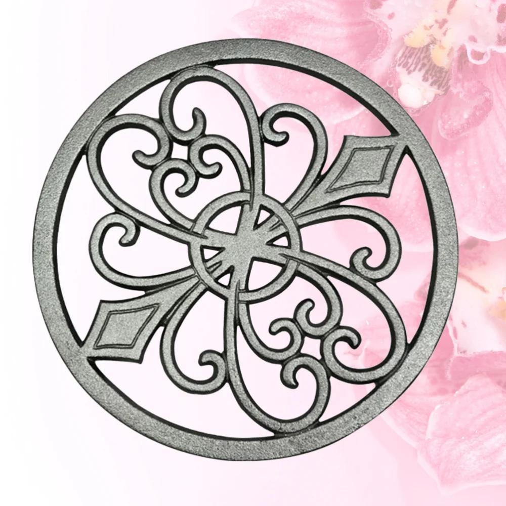 

Thick Cast Iron Trivet Decorative Round Trivet Mat Heat Insulation Pads with Vintage Pattern for Home Kitchen Dining Tab