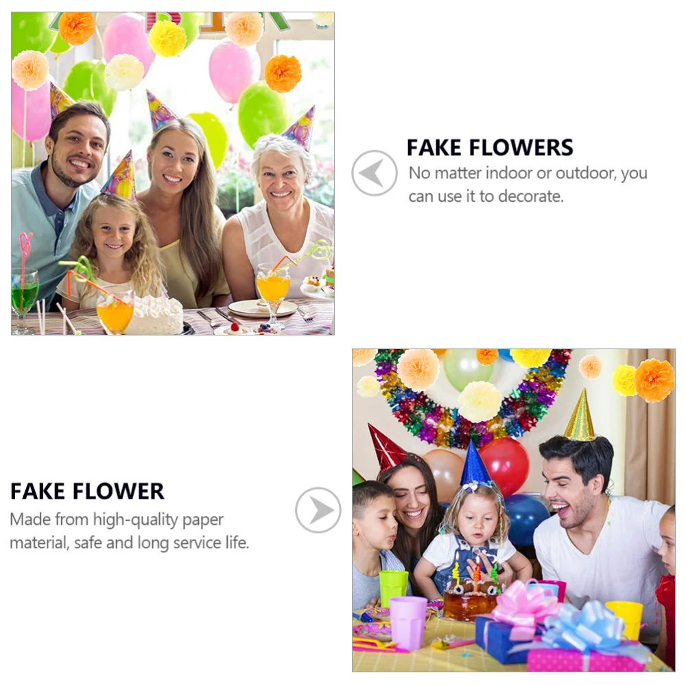 

12 Pcs Birthday Party Paper Flowers Creative Simulation Flower Decoration
