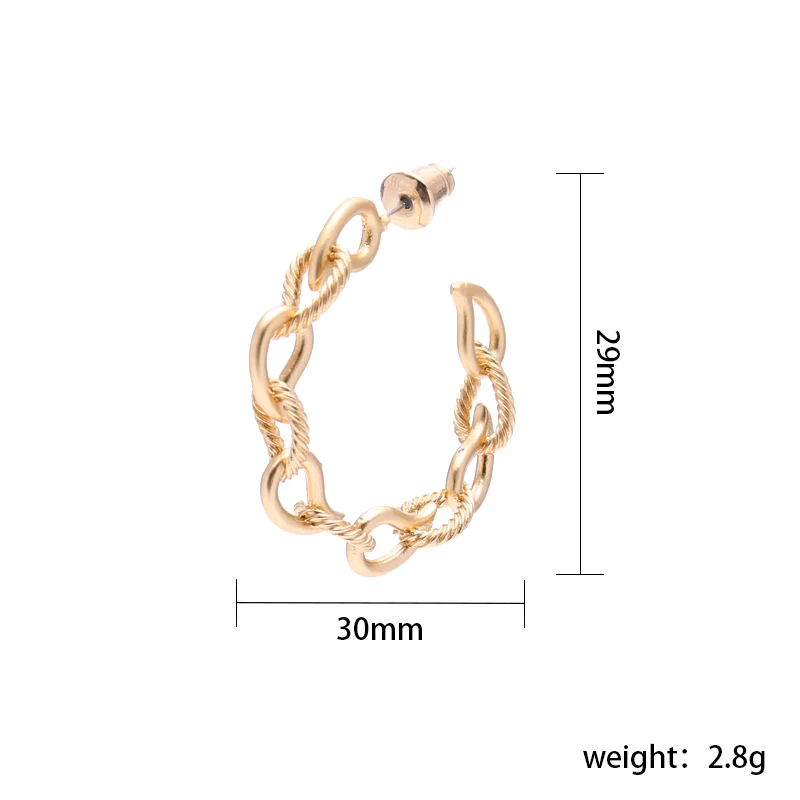 

Badu Metal Hoop Earrings Weave Chain Earrings Gold Alloy Women Studs Fashion Jewelry Wholesale and Drop Shipping