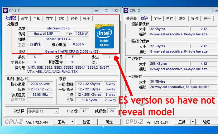 Оригинальный процессор Intel Xeon QEYP или QEYR ES версия 2 00 ГГц 30 м 12 ядер E5 2658V3 V3 2658 V3|intel