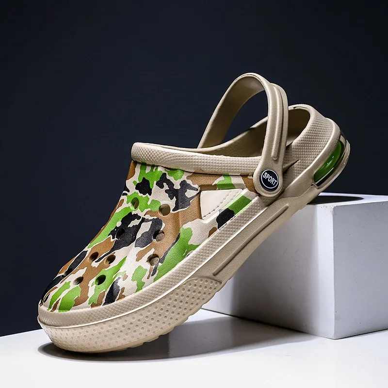 

Сандалии мужские Нескользящие, легкие дышащие пляжные туфли с камуфляжной воздушной подушкой, для улицы, летняя обувь для пар