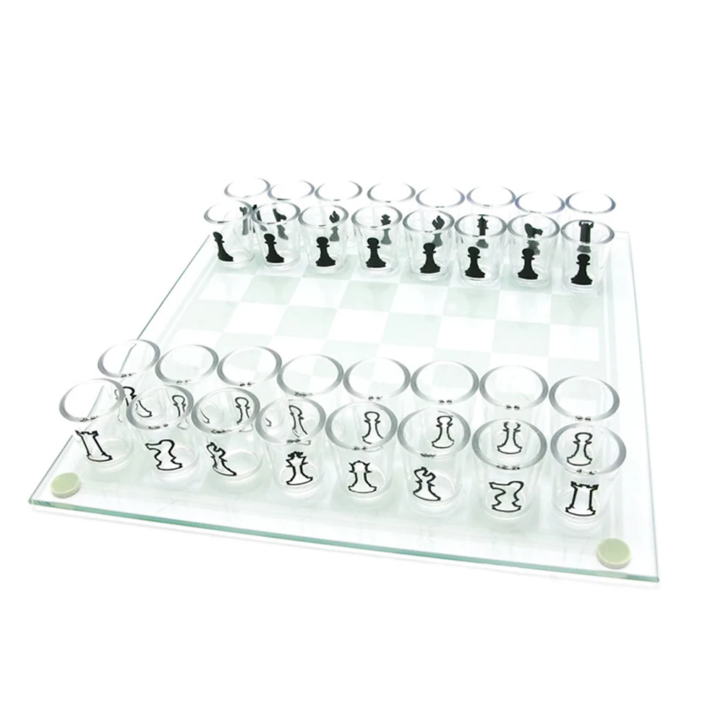 

Glass Chess Set 25cm Square Chessboard Creative Furnishing International Chess Game Adult Kids Gift Family Game Chess Board