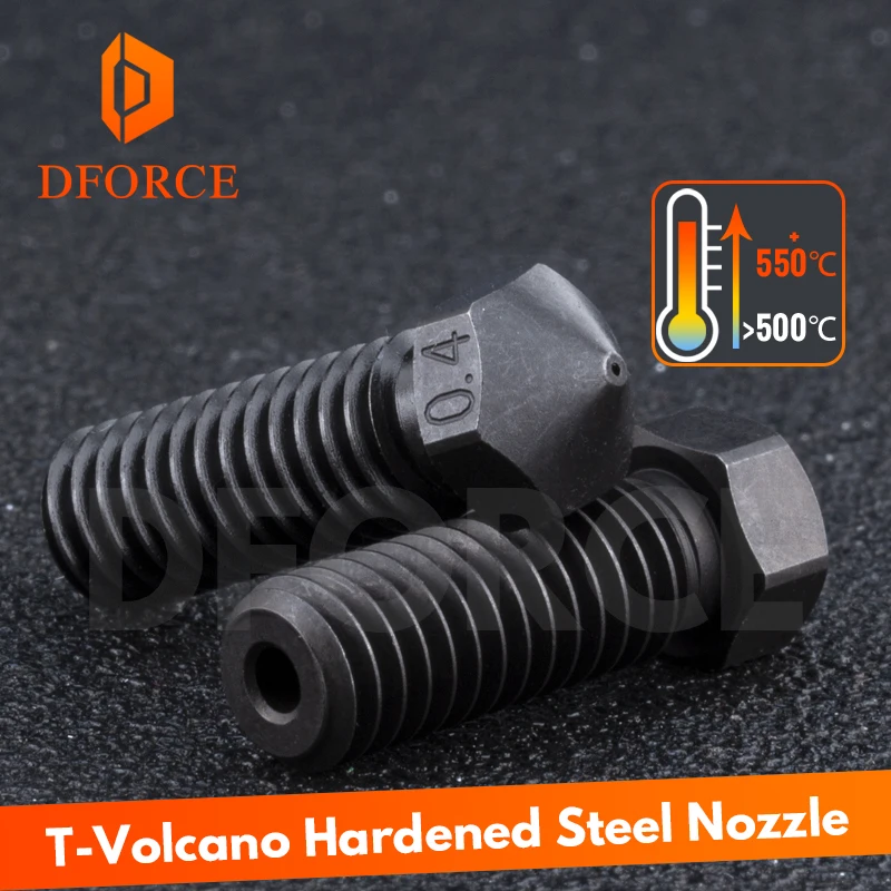 

DFORCE закаленная сталь Т-сопло вулкана высокой температуры 3D принтер PEI PEEK углеродное волокно нити для E3D вулкан hotend