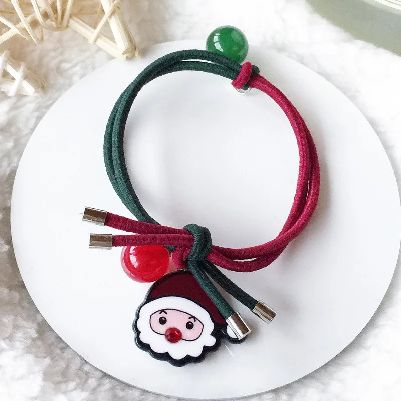 Корейская эластичная резинка для волос милые Мультяшные рождественские детские