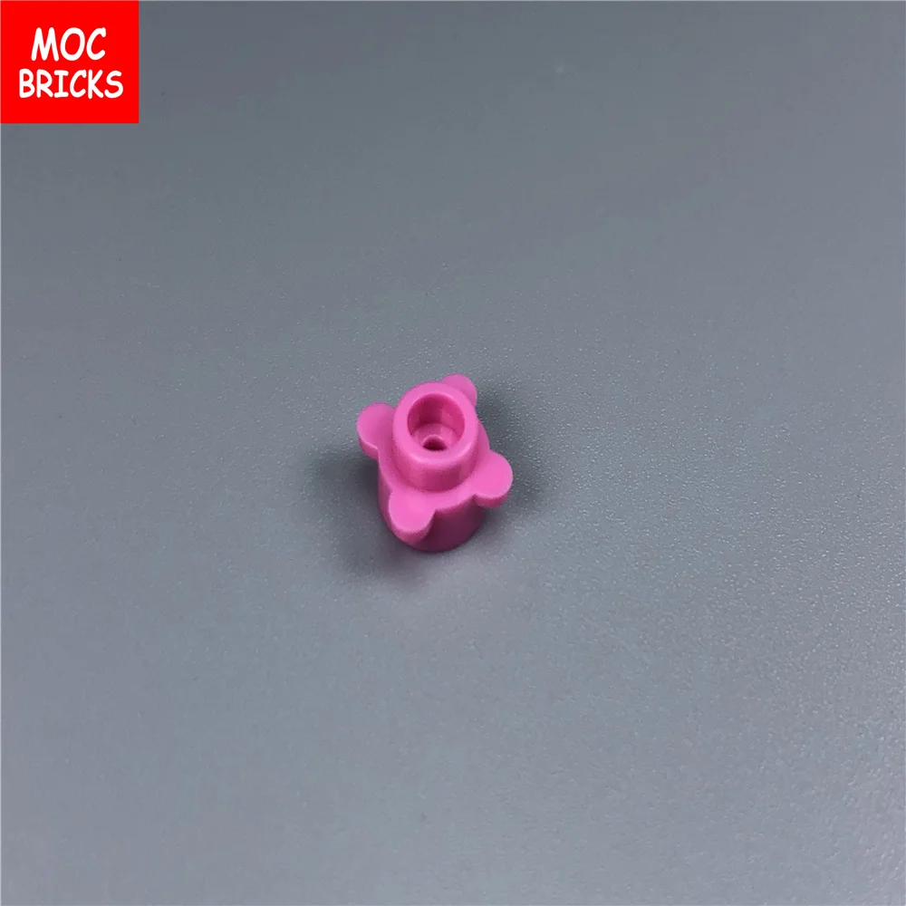 100 шт./лот MOC круглые кирпичи 1x1 с цветочным краем (4 ручки/лепестки) 33291 Обучающие