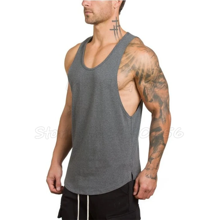 

Brand clothing solid tank tops blank men undershirt musculation vest bodybuilding and fitness Stringer men gyms tanktop