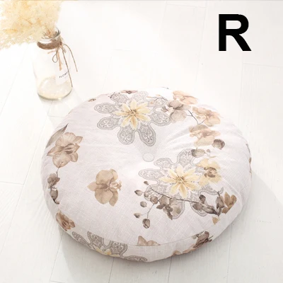 R Removable& Washable Round Shape Cotton Linen Seat Cushion with Core Tatami Cushion Pillow Home Decoration Soft Car Sofa Cushion - Цвет: R