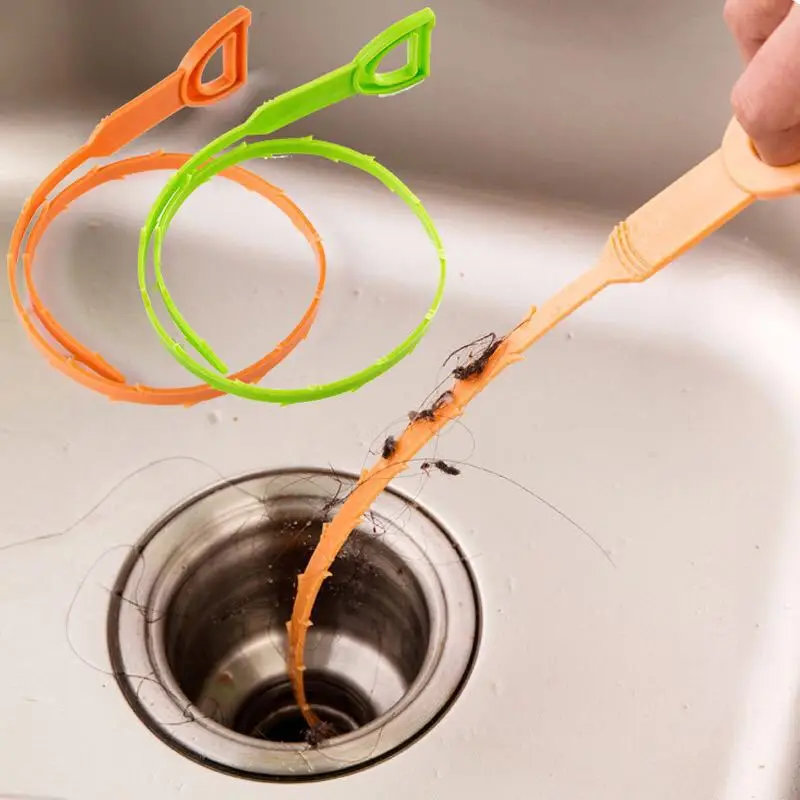 

1PC Toilet Drain Cleaning Hook Bathroom Kitchen Useful Tool Unclog Sink Tub Scourer Household Hair Removal Cleaner Brush