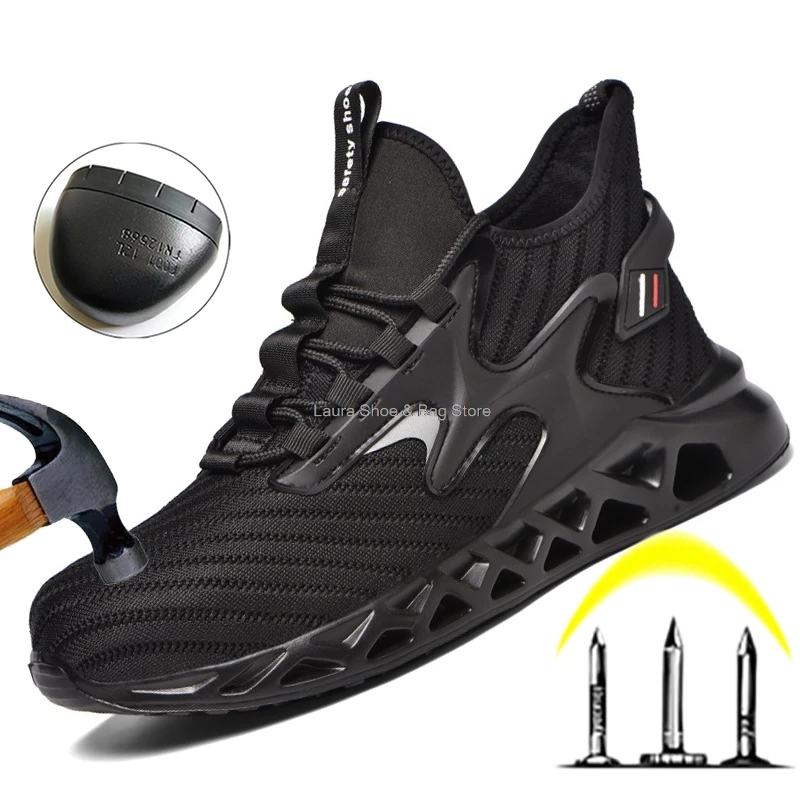 Модная защитная обувь нового дизайна мужские высокие ботинки со стальным носком