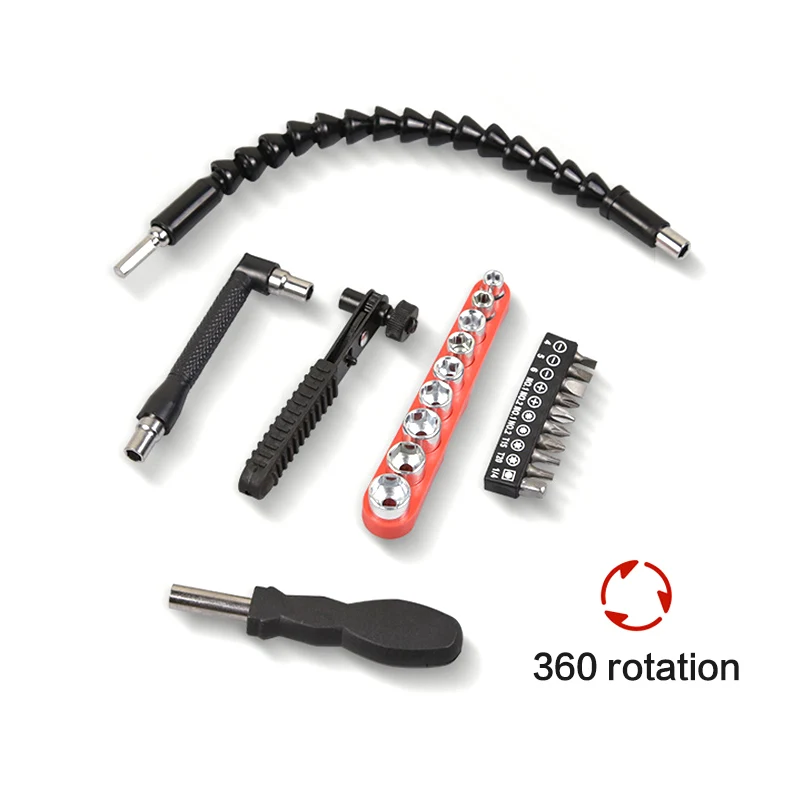 

Mini Socket Sleeve Ratchet Wrench 1/4" 6.35mm Screwdriver Set Flexible Shaft Extension Electric Drill Tools