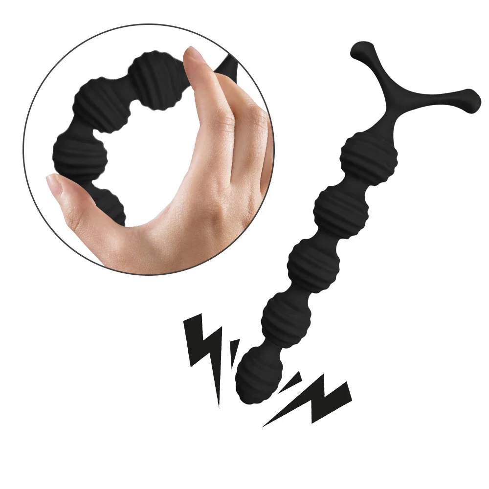 Анальная пробка с большими анальными бусинами вибратор женский анальный