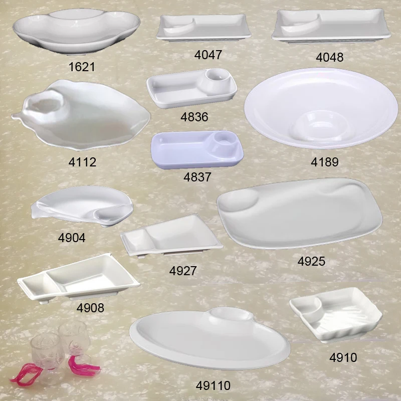 Белая имитация фарфора 100% меламие столовая посуда для ресторана с приправой