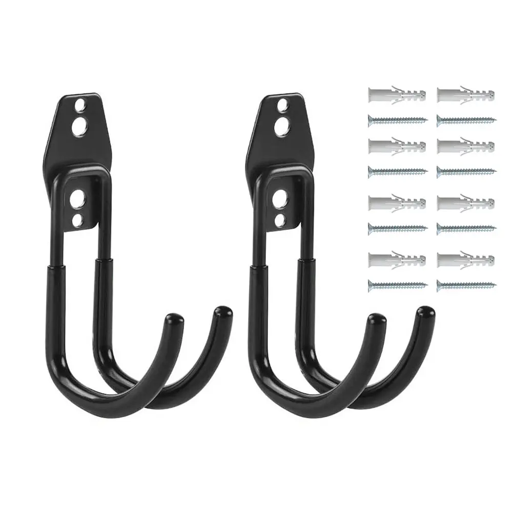 

2pack Garage Hooks Heavy Duty Storage Wall Mounted Bike Bicycle Hanger With Screws Organizer Ladder Bulky Items Garden Warehouse