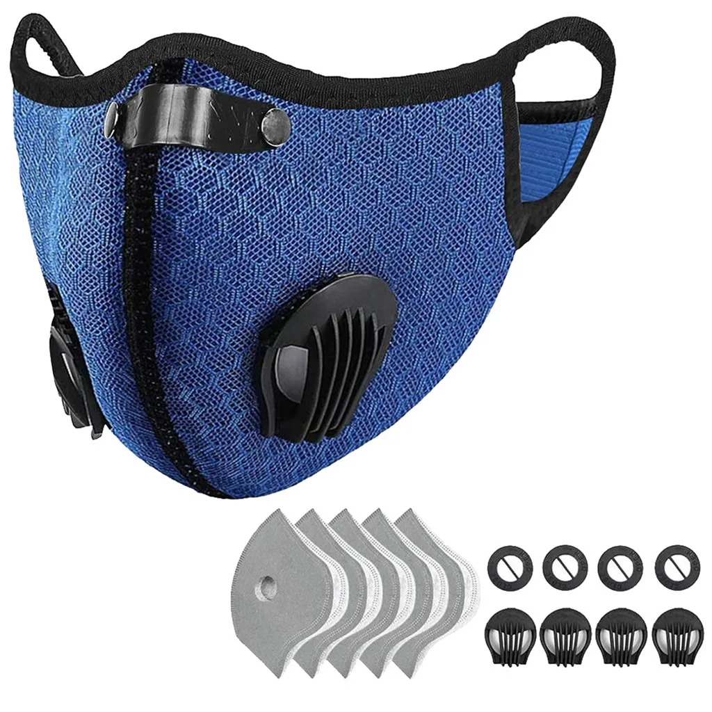 Шарф с 5 фильтрами 4 выхлопные шарфы Половина лица многоразовые Scarfproof респиратор