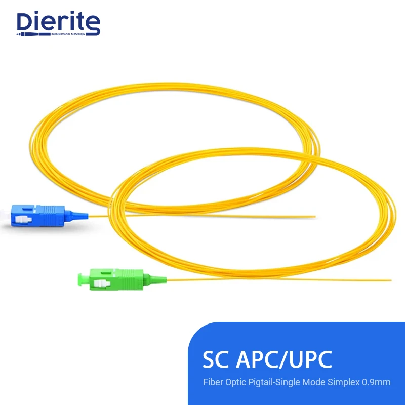 

20/50/100/200 шт. SC APC Волоконно-оптический Pigtail Simplex 0,9 мм 9/125 одномодовый 1-ядерный SC UPC волоконно-оптический Pigtail 1,5 м