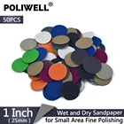 POLIWELL 50 шт. 1 дюймовый шлифовальный круг 100030005000 шлифовальные диски водонепроницаемый Флокирование абразивной наждачной бумаги для небольшой площади тонкой полировки