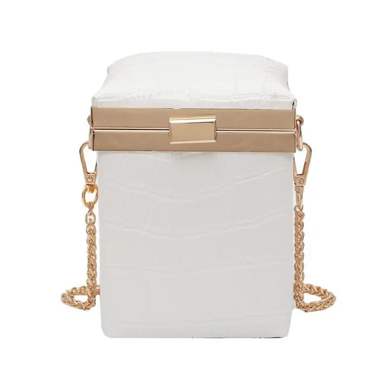 

Box Bag New Retro Stone Pattern Small Square Bag Mini I Chain Shoulder Messenger Bag for Women