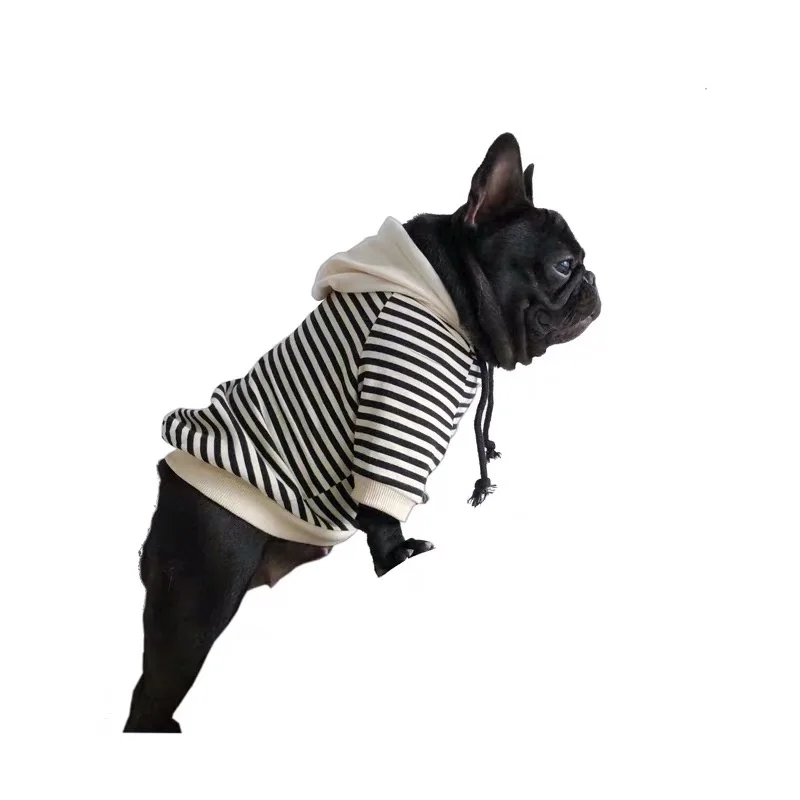 Французский бульдог зимняя теплая толстовка с капюшоном Одежда для животных