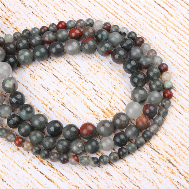 

4 6 8 10 12 MM African Snow Natural Stones Round Loose Beads For Jewelry Making Bracelet Necklace Diy