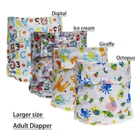 1pc adult washable cloth diaper adjustable reusable ultra absorbent incontinence pants nappy leakproof diaper pants