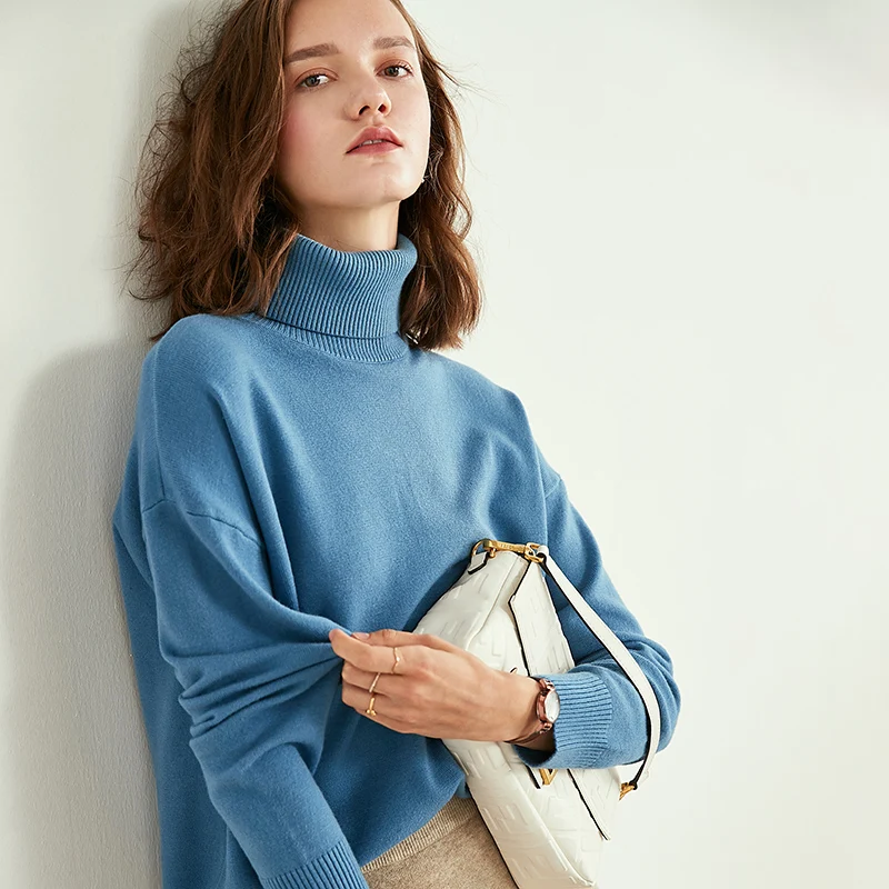 2019 New Fashion Oversize Sweater Winter Loose Pullovers Woman High Collar Knitting Casual Long Sleeve Sweaters Jumpers | Женская одежда