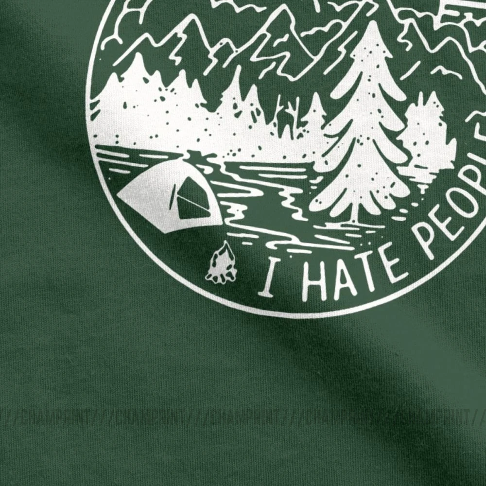 Мужская футболка с надписью I Hate People забавная коротким рукавом для кемпинга Campfire