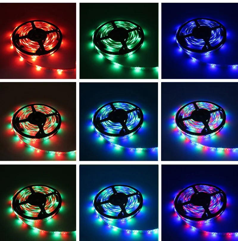 Светодиодные ленты светильник 12V 5 м 300 светодиодный s SMD 3528 2835 Диодная лента RGB для высоких и низких лучей и одиночного Цвета высокое качество светодиодный ленточный гибкий светильник s